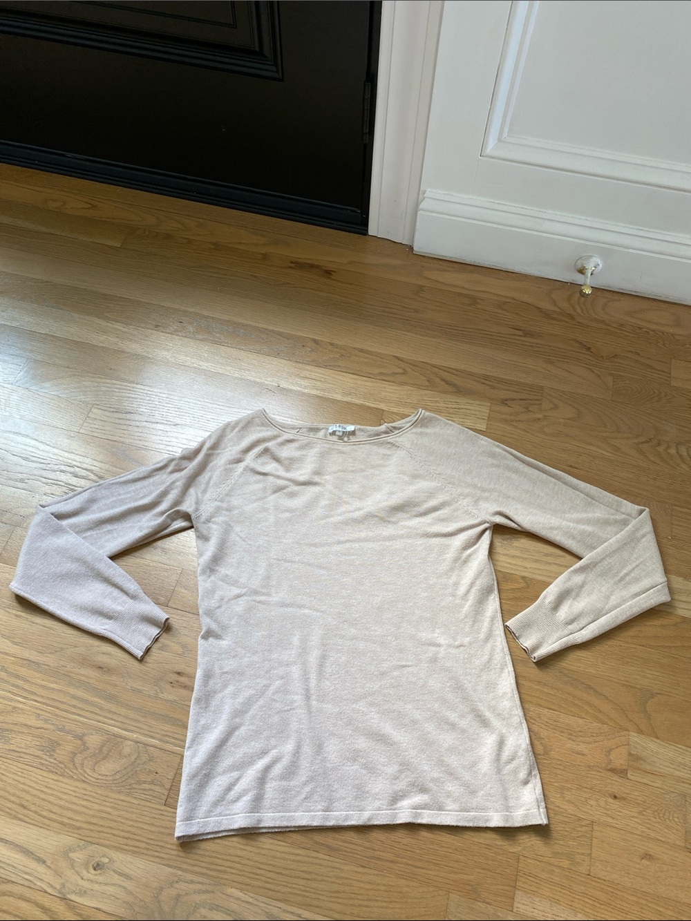 Basic Milano S Light Beige Long Sleeve Knit Top